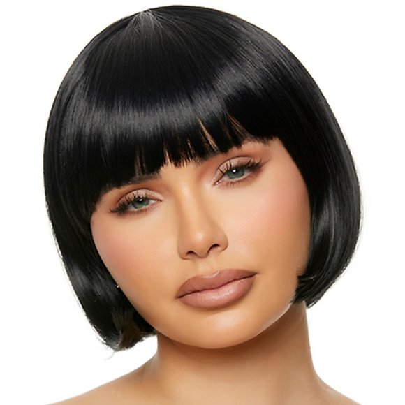 Black Bob Wig with Bangs - Picture 1 of 5